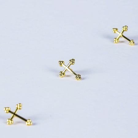 LAPEL PIN BUDDED CROSS GOLD PK6