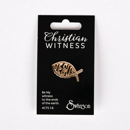 LAPEL PIN JESUS FISH GOLD PK6