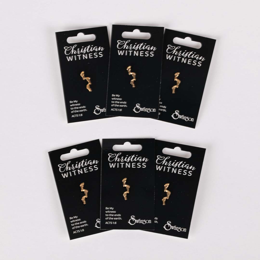 LAPEL PIN FOOTPRINTS GOLD PK6