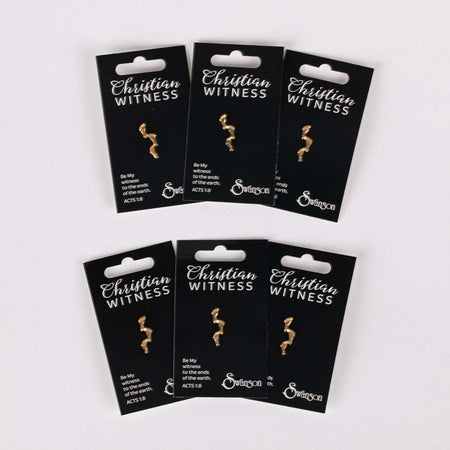LAPEL PIN FOOTPRINTS GOLD PK6