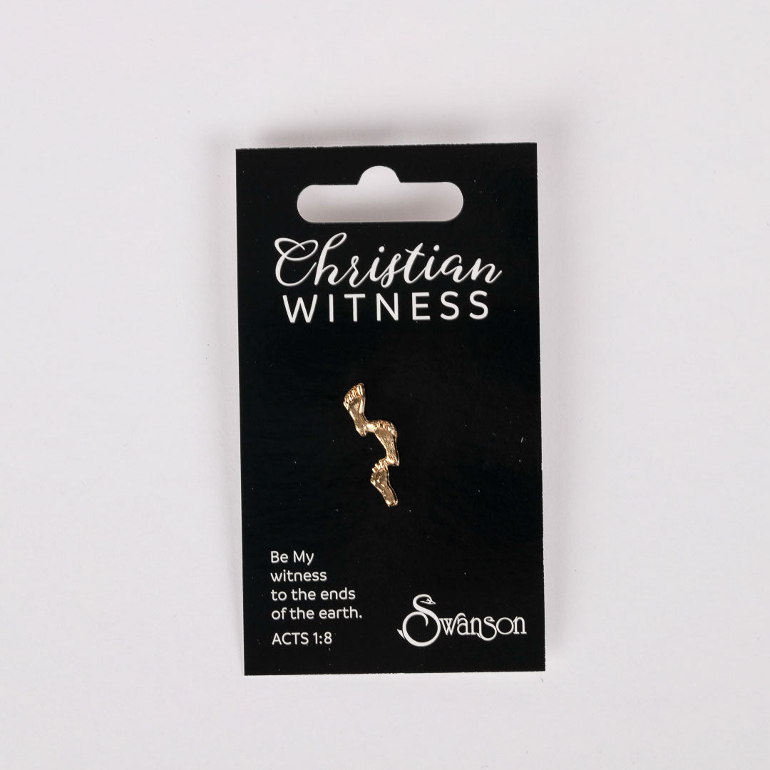 LAPEL PIN FOOTPRINTS GOLD PK6