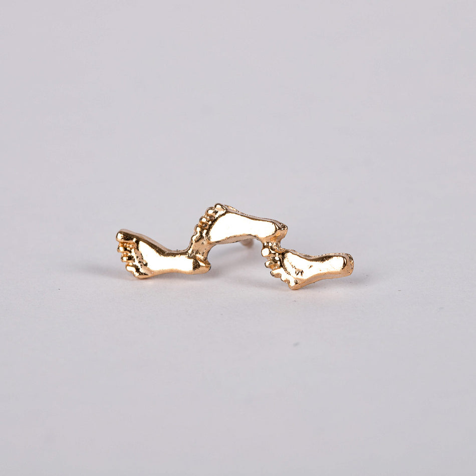 LAPEL PIN FOOTPRINTS GOLD PK6