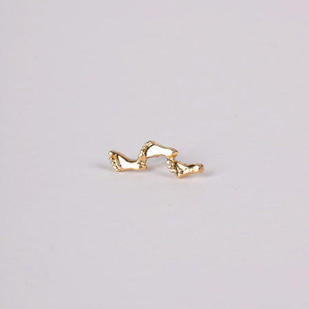 LAPEL PIN FOOTPRINTS GOLD PK6