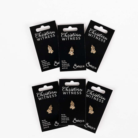 LAPEL PIN PRAYING HANDS GOLD 11/16in PK6