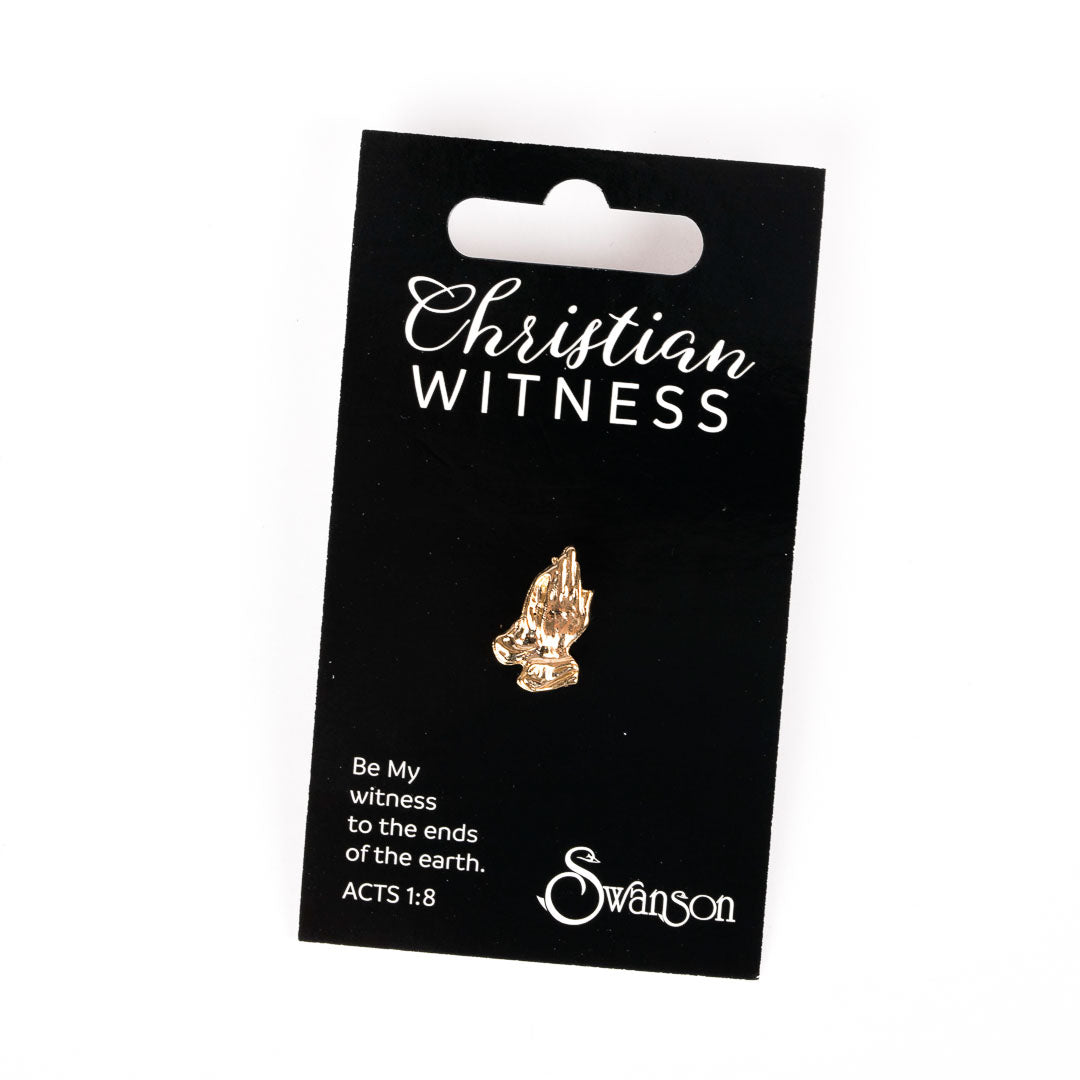 LAPEL PIN PRAYING HANDS GOLD 11/16in PK6