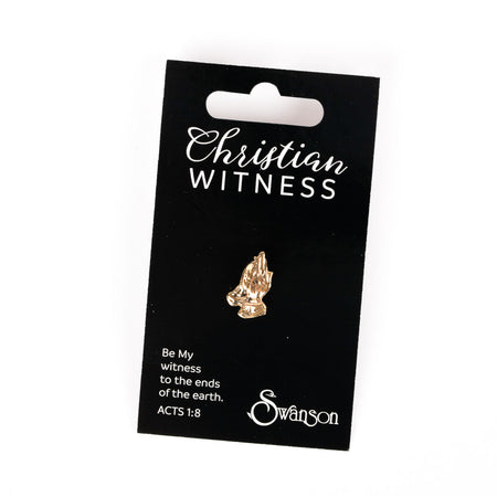 LAPEL PIN PRAYING HANDS GOLD 11/16in PK6