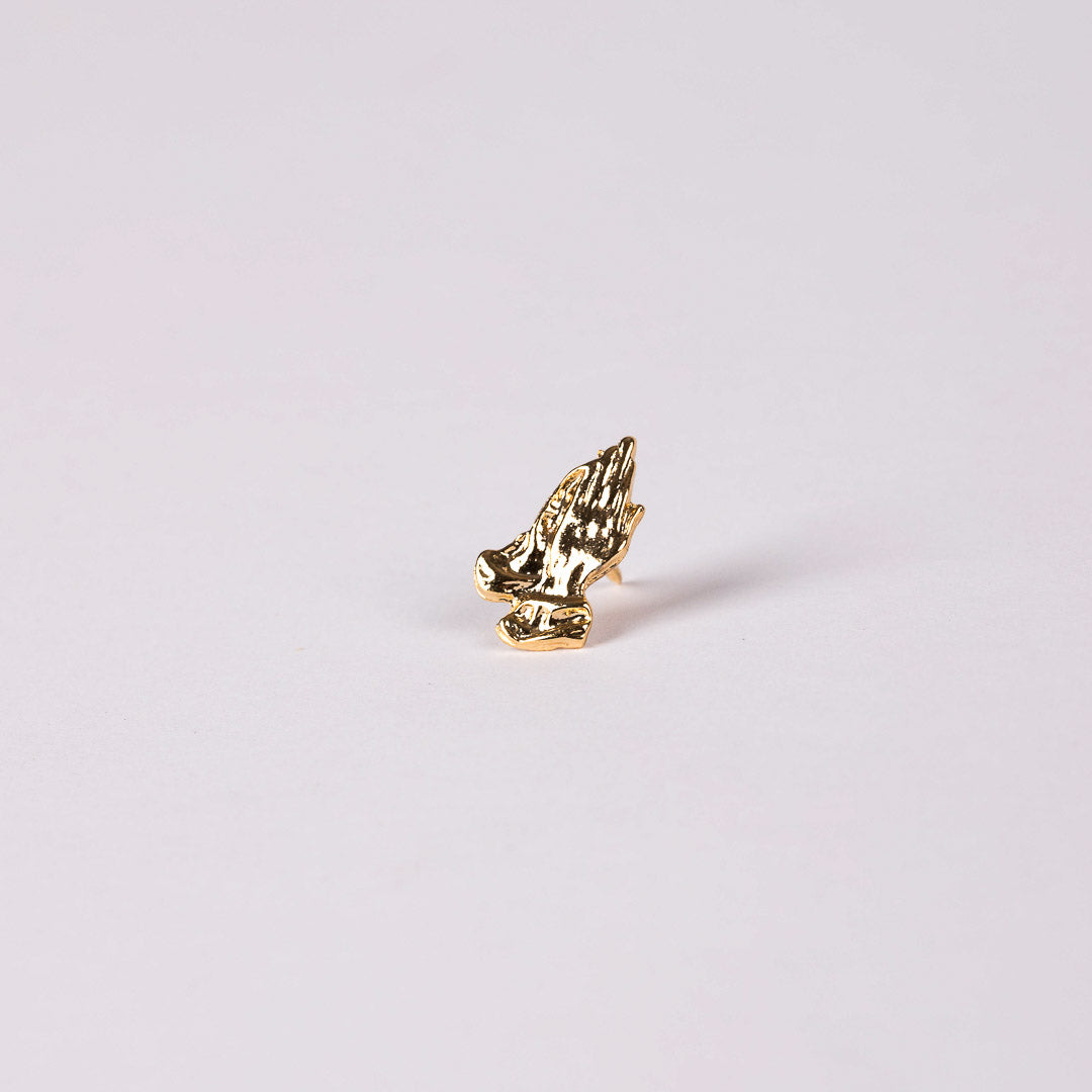 LAPEL PIN PRAYING HANDS GOLD 11/16in PK6