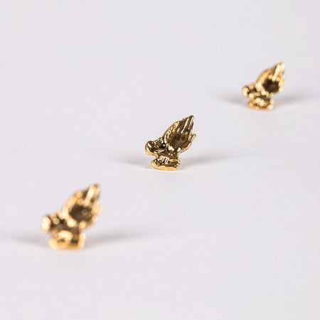 LAPEL PIN PRAYING HANDS GOLD 11/16in PK6