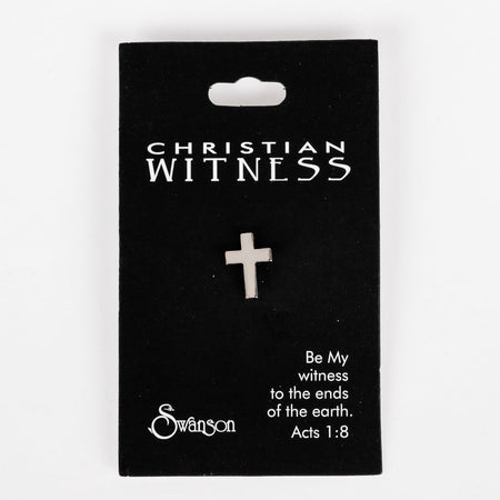 LAPEL PIN CROSS SILVER 1/2in PK6