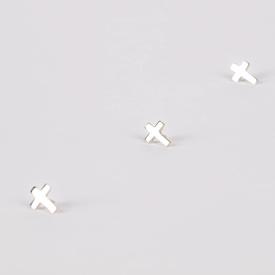 LAPEL PIN CROSS SILVER 1/2in PK6