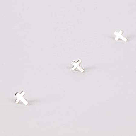 LAPEL PIN CROSS SILVER 1/2in PK6