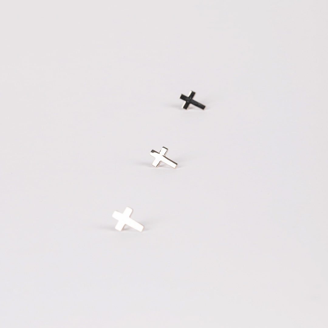 LAPEL PIN CROSS SILVER 1/2in PK6