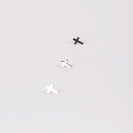 LAPEL PIN CROSS SILVER 1/2in PK6