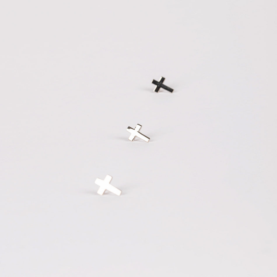 LAPEL PIN CROSS SILVER 1/2in PK6