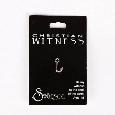 LAPEL PIN FISH HOOK SILVER PK6