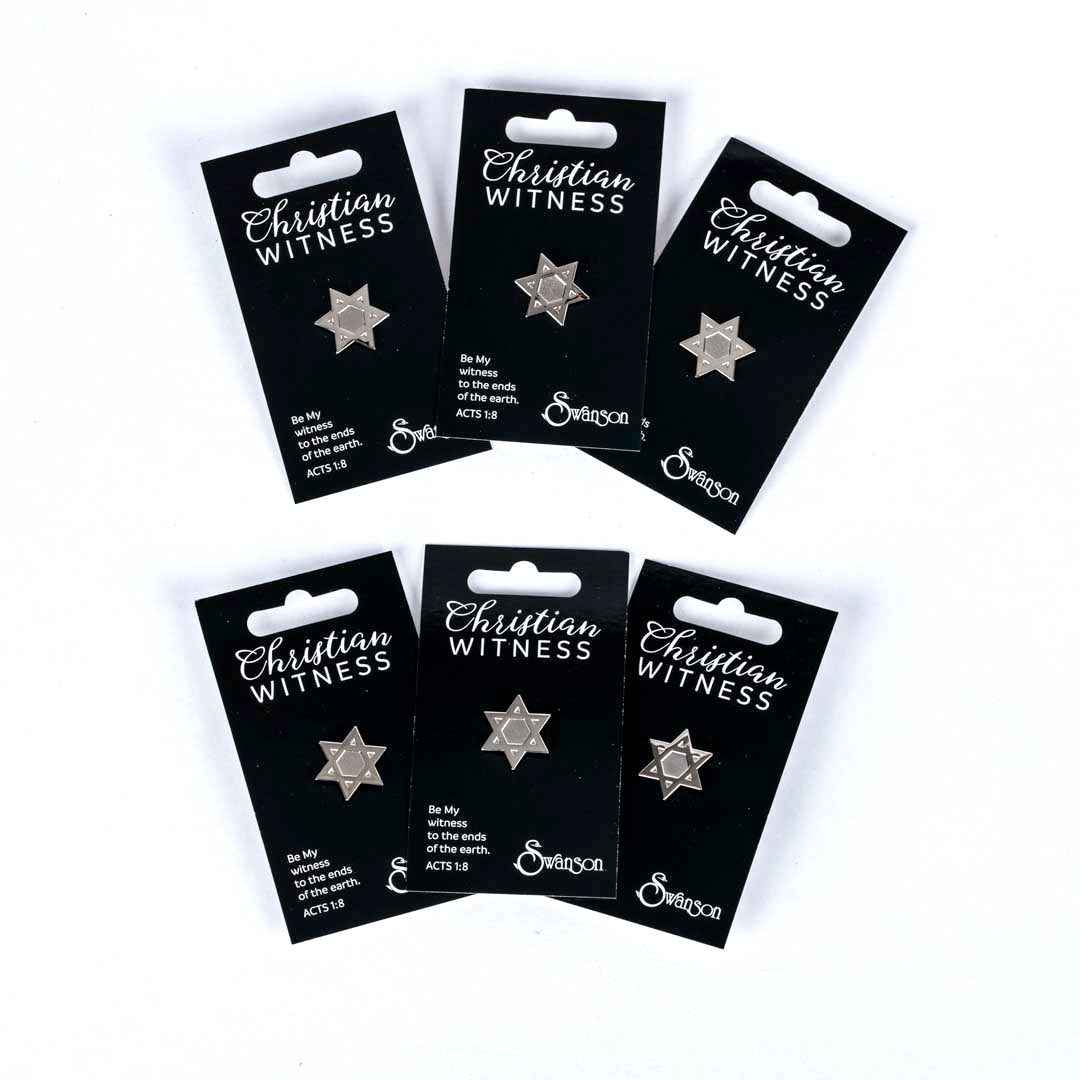 LAPEL PIN STAR OF DAVID SILVER PK6