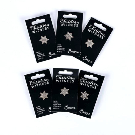 LAPEL PIN STAR OF DAVID SILVER PK6