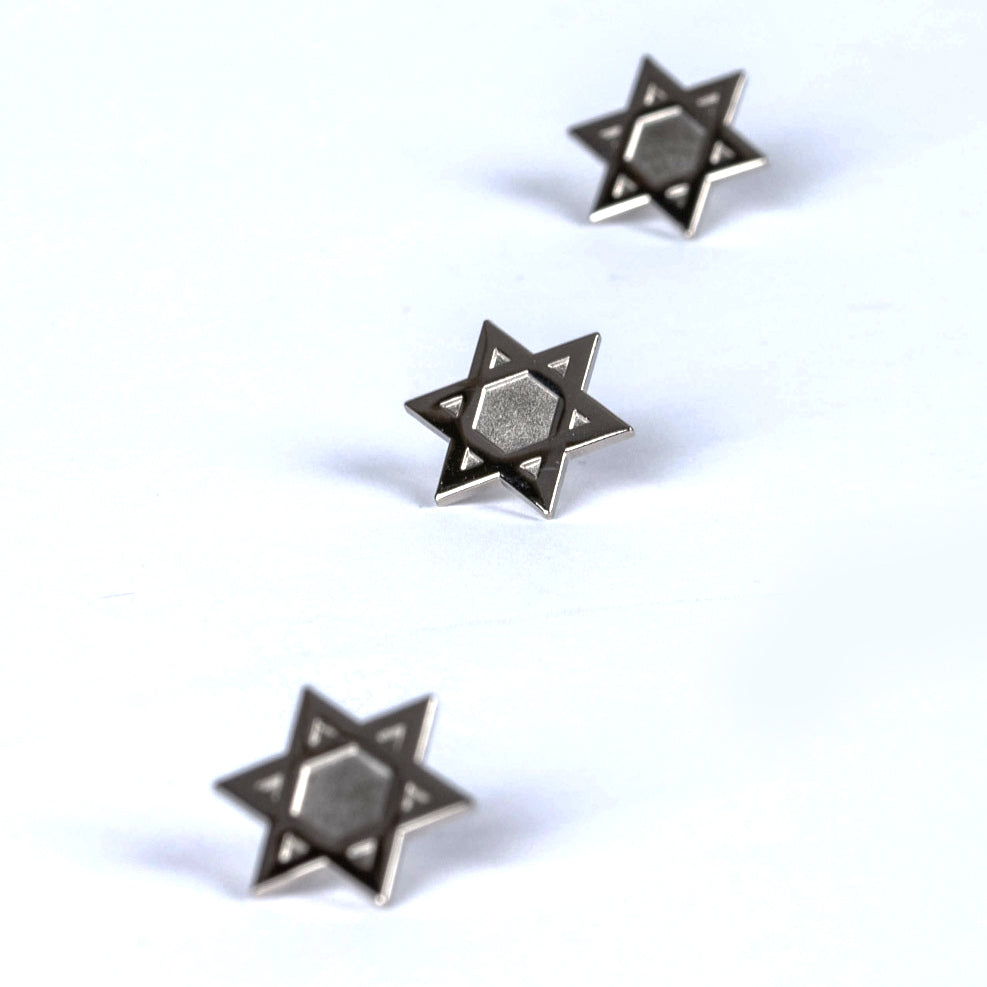 LAPEL PIN STAR OF DAVID SILVER PK6
