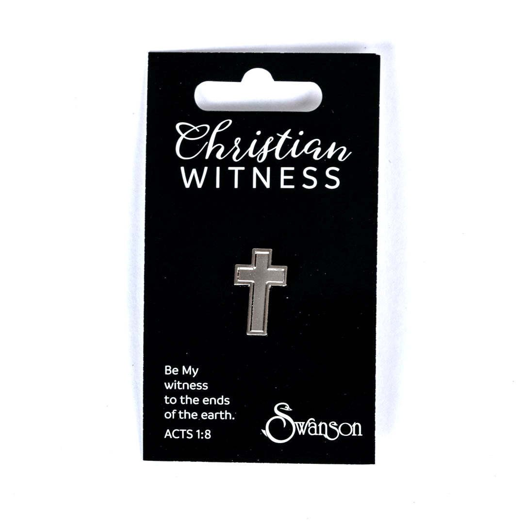 LAPEL PIN CROSS SILVER PK6