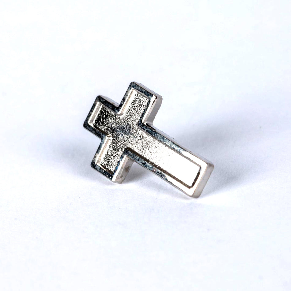 LAPEL PIN CROSS SILVER PK6