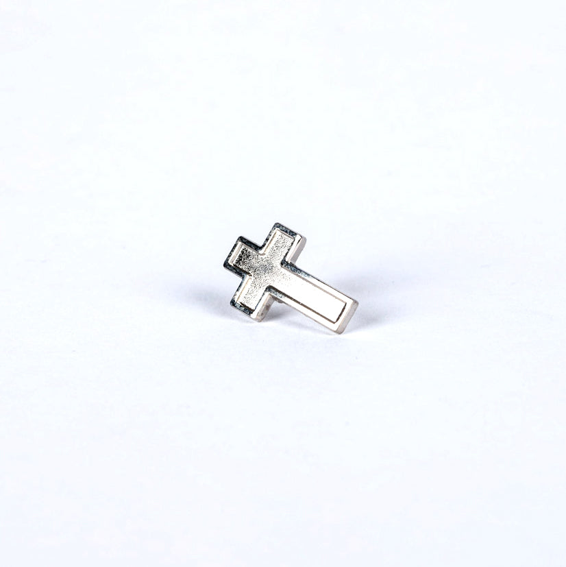 LAPEL PIN CROSS SILVER PK6