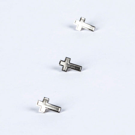 LAPEL PIN CROSS SILVER PK6