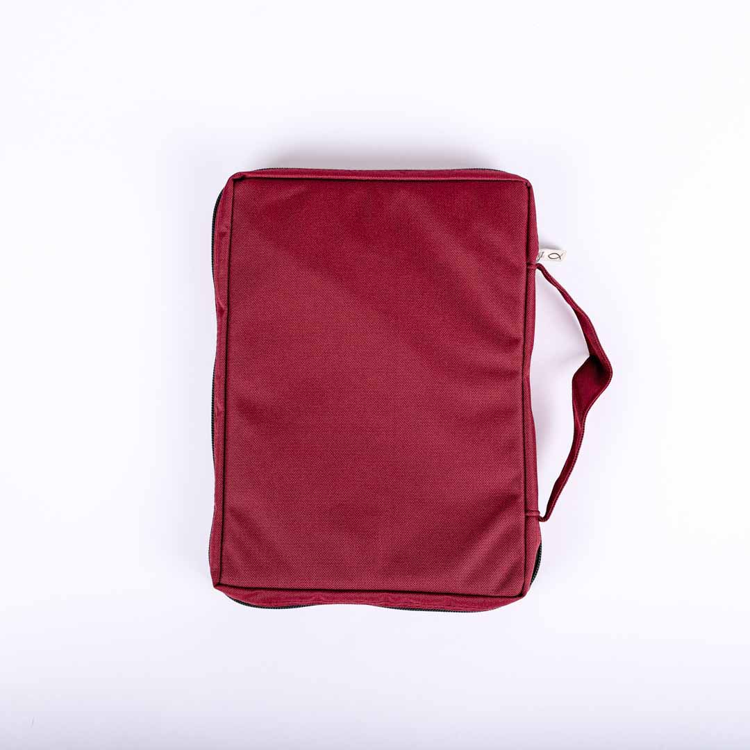 BIBLE COVER CANVAS BURGUNDY PLAIN XL