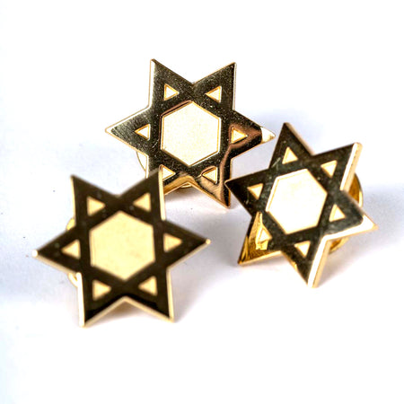 LAPEL PIN STAR OF DAVID GOLD PK6