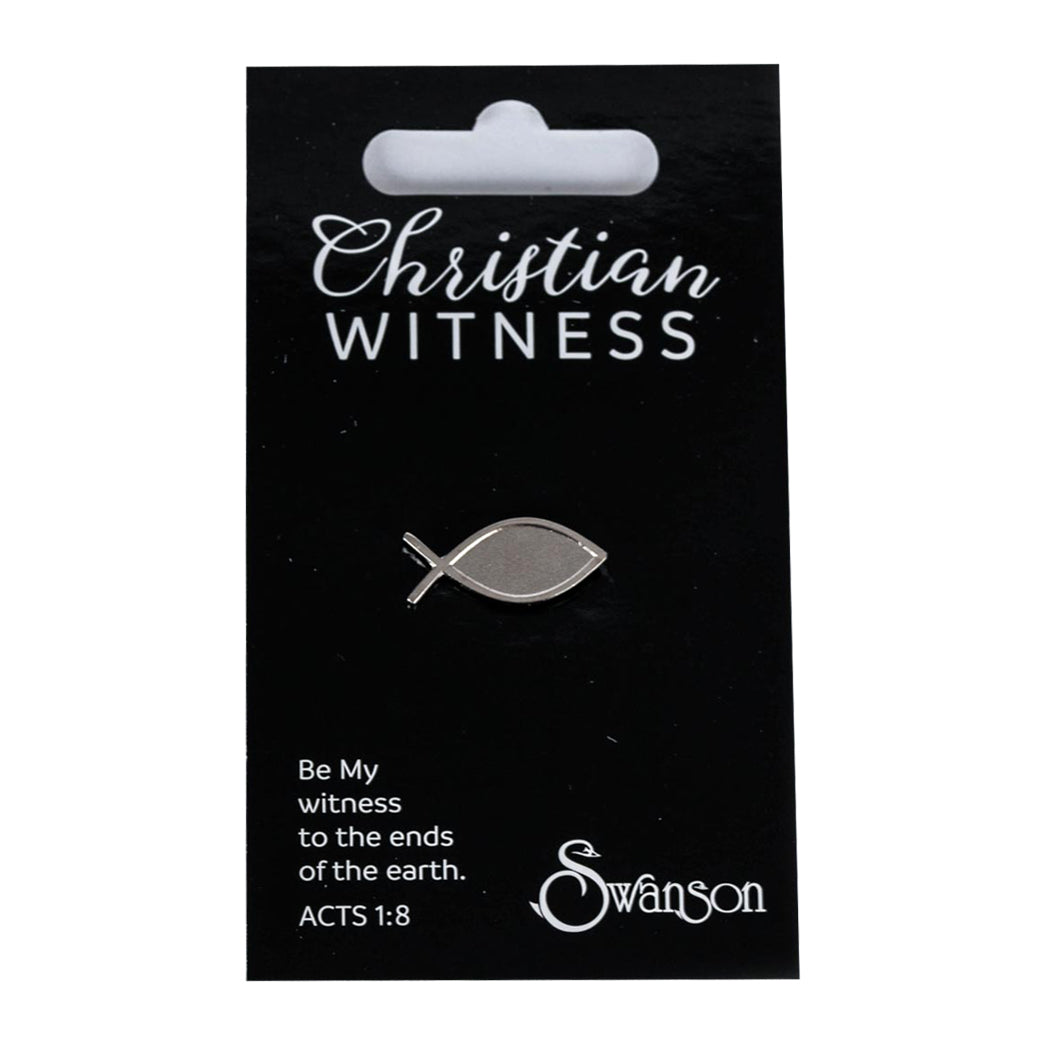 LAPEL PIN CHRISTIAN FISH SILVER PK6