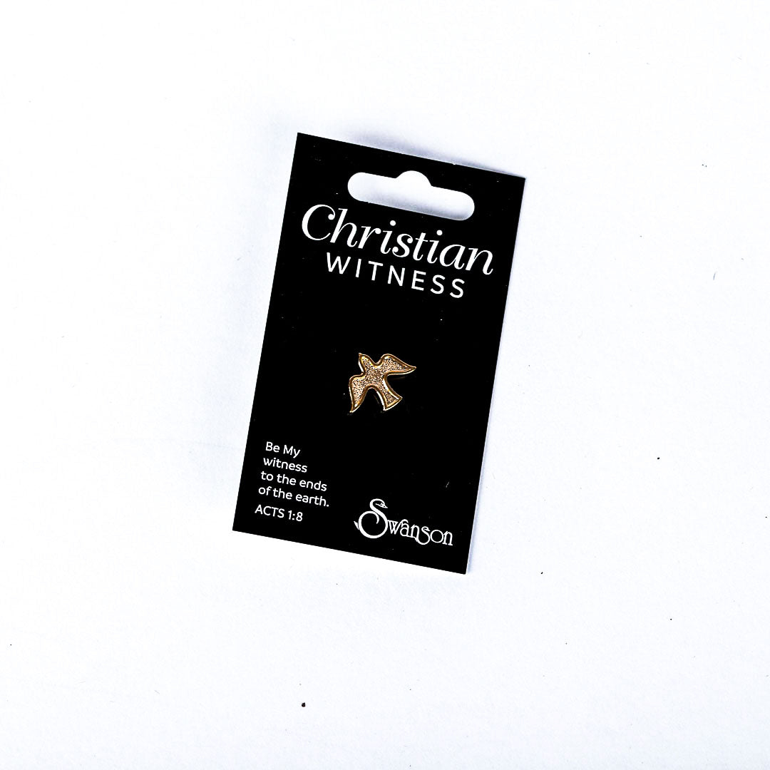 LAPEL PIN DESCENDING DOVE OUTLINE GOLD PK6