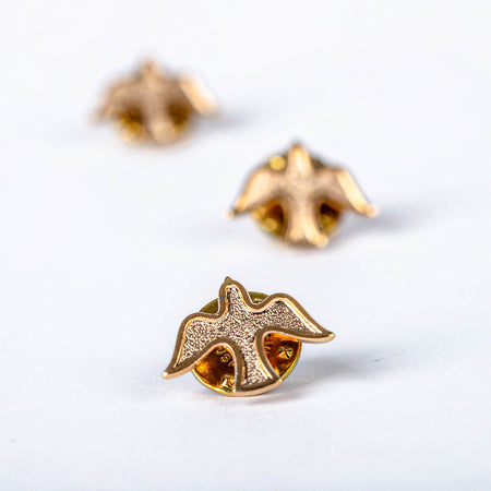 LAPEL PIN DESCENDING DOVE OUTLINE GOLD PK6