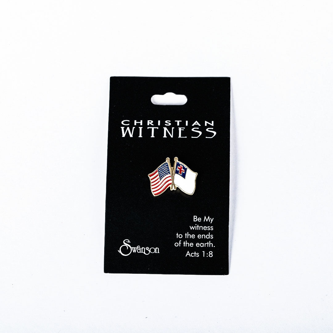 LAPEL PIN AMERICA / CHRISTIAN FLAG GOLD PK6