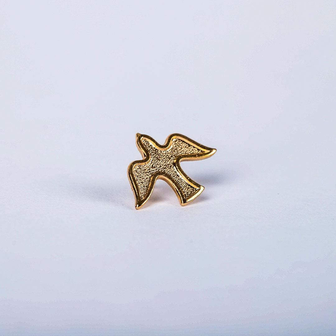 LAPEL PIN DESCENDING DOVE OUTLINE GOLD PK6