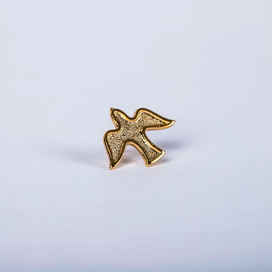 LAPEL PIN DESCENDING DOVE OUTLINE GOLD PK6
