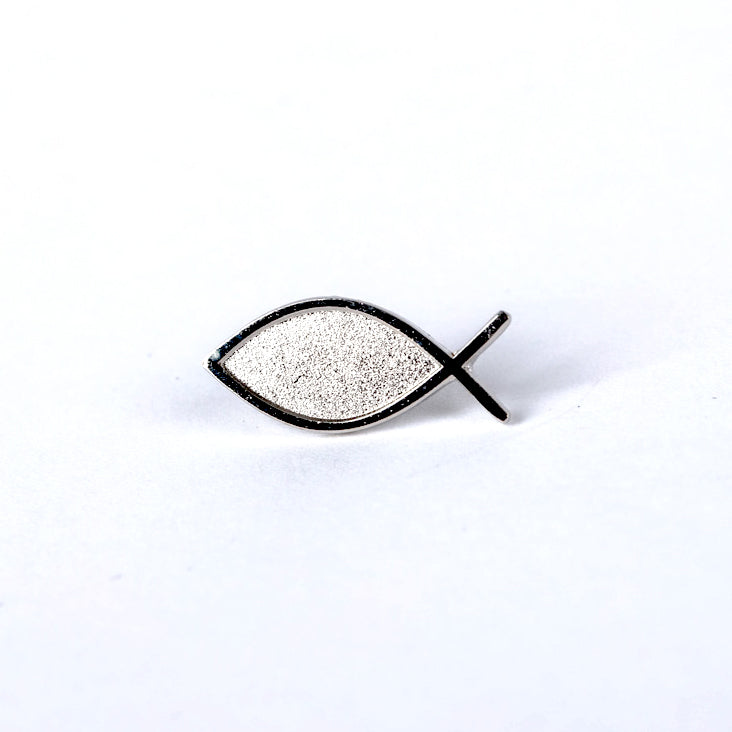 LAPEL PIN CHRISTIAN FISH SILVER PK6