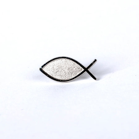 LAPEL PIN CHRISTIAN FISH SILVER PK6