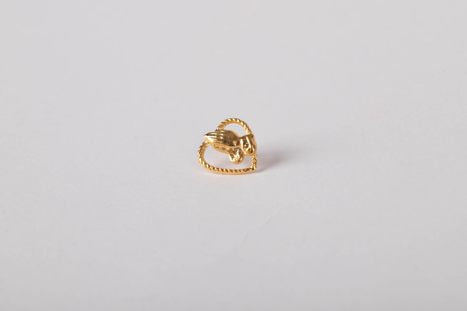LAPEL PIN PRAYING HANDS/HEART GOLD PK6