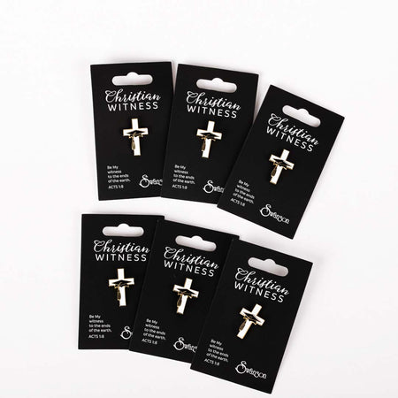 LAPEL PIN CROSS W/GRADUATION CAP PK6