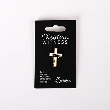 LAPEL PIN CROSS W/GRADUATION CAP PK6