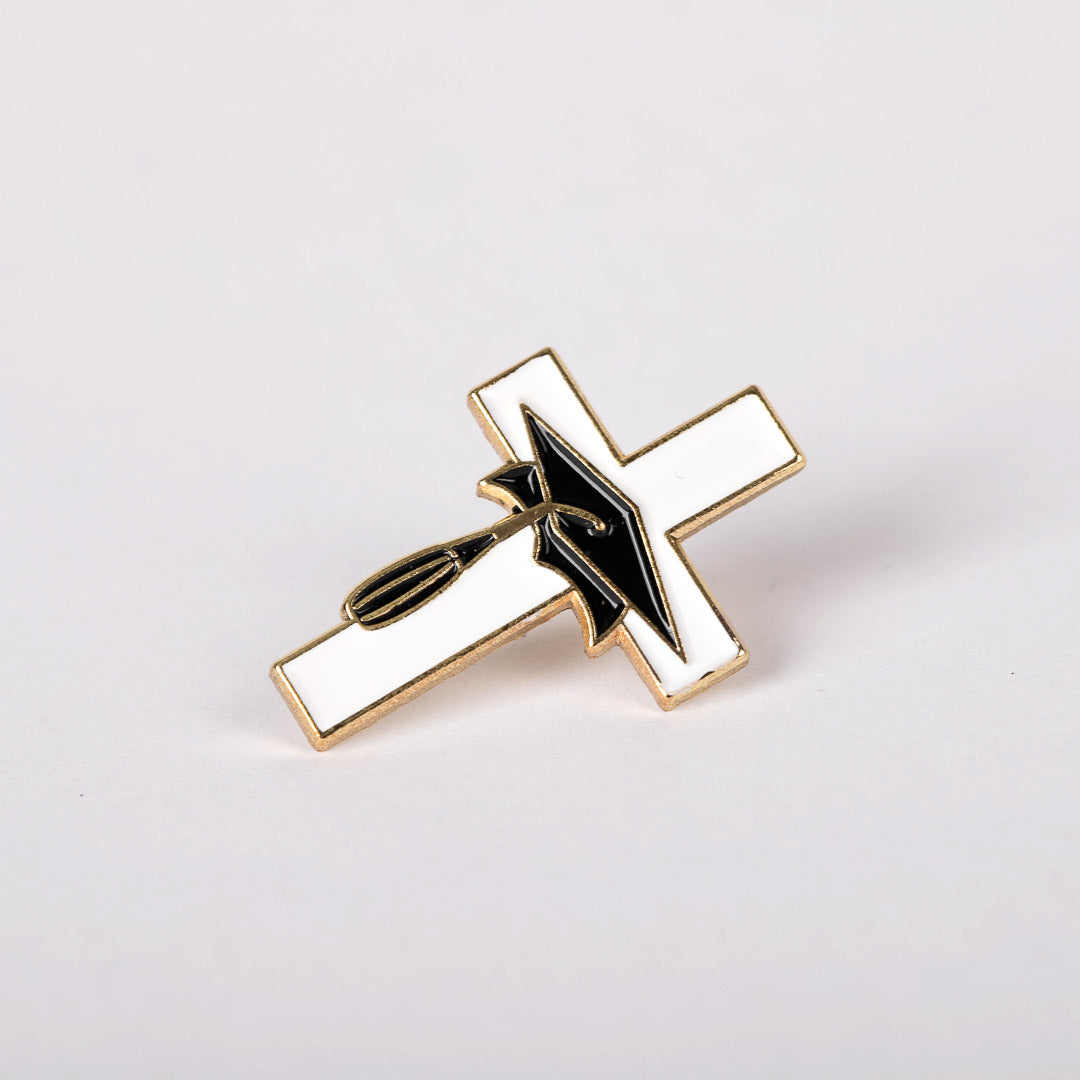 LAPEL PIN CROSS W/GRADUATION CAP PK6