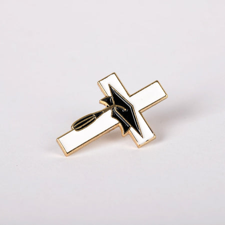 LAPEL PIN CROSS W/GRADUATION CAP PK6