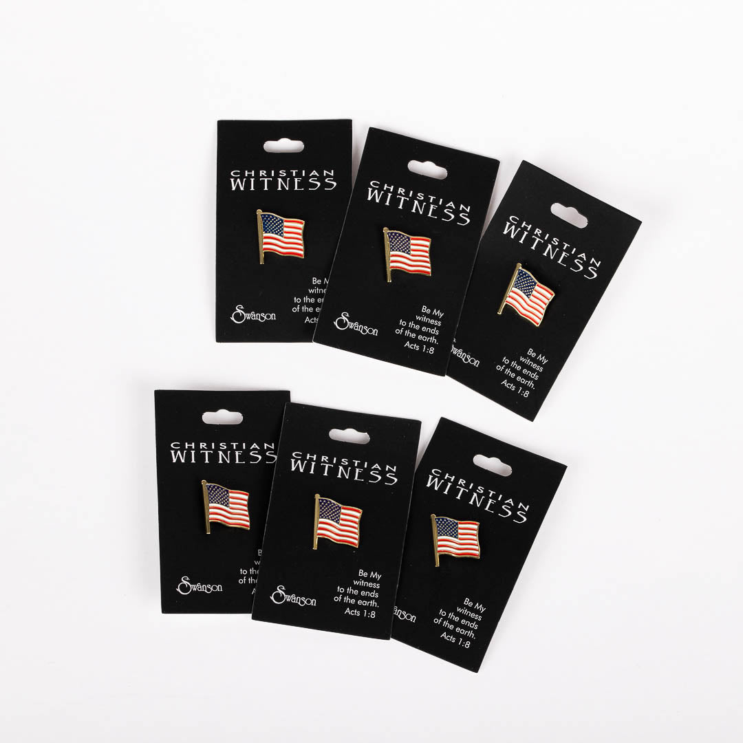 LAPEL PIN AMERICAN FLAG PK6