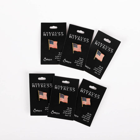 LAPEL PIN AMERICAN FLAG PK6