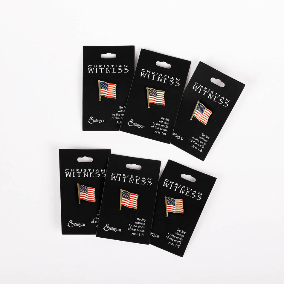 LAPEL PIN AMERICAN FLAG PK6