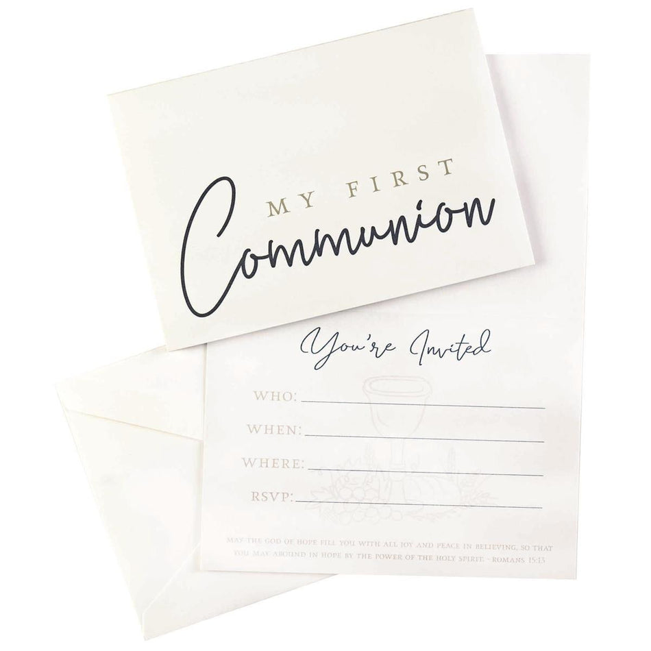 My First Communion Encouraging Verse Joy and Hope White 6.25 x 5 Paper by Dicksons