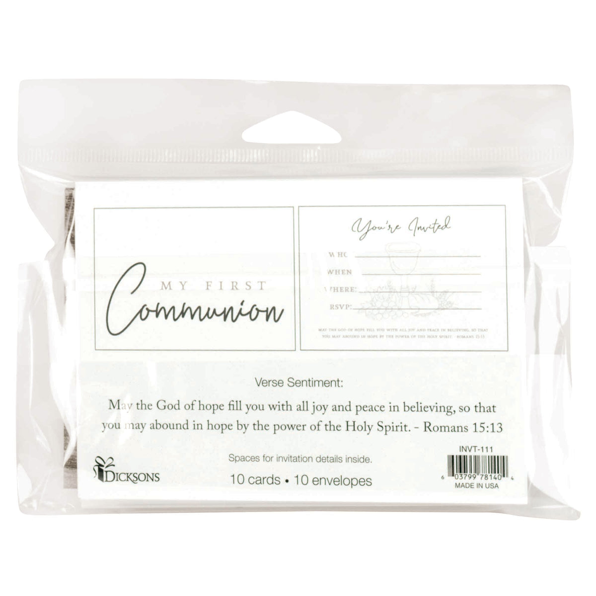 My First Communion Encouraging Verse Joy and Hope White 6.25 x 5 Paper by Dicksons, product view 4