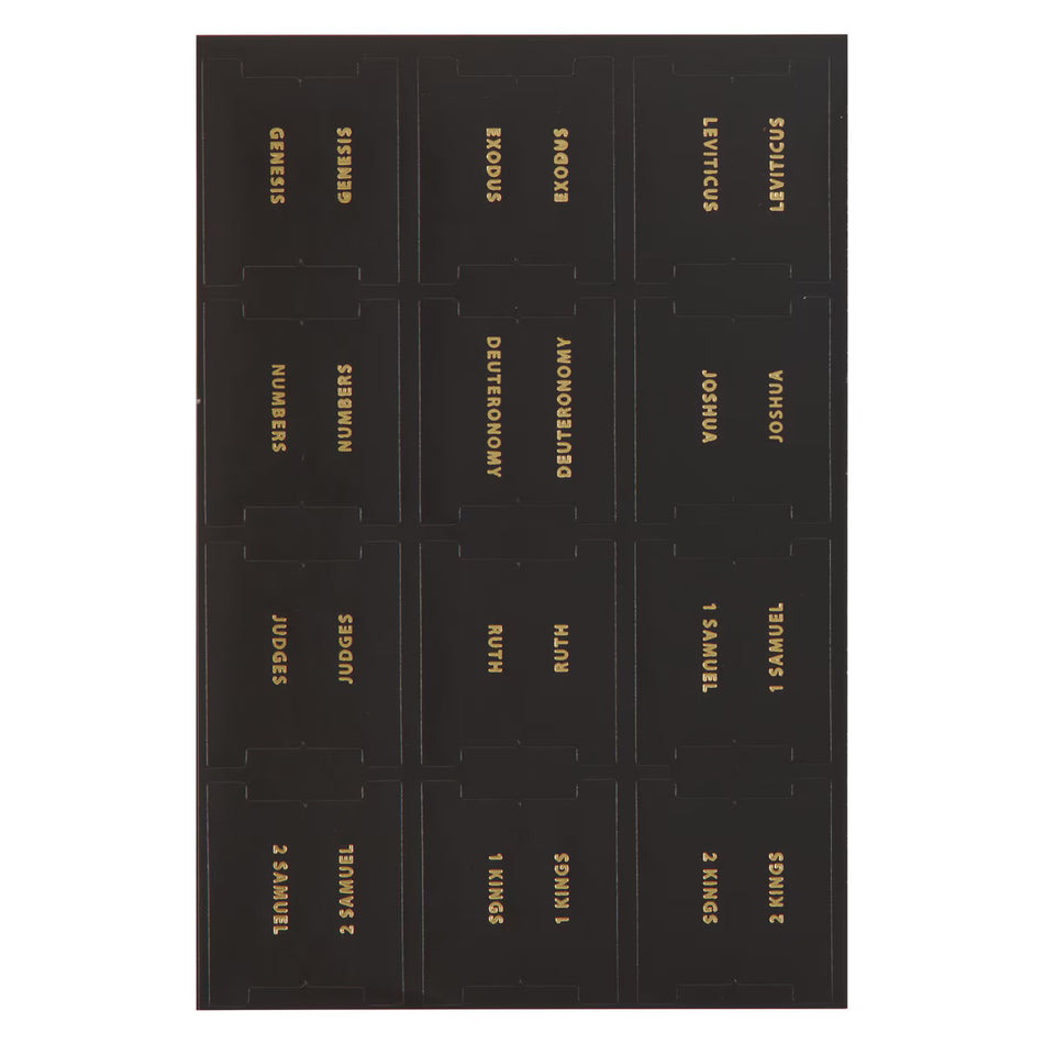 Black and Gold Peel-and-Stick Bible Indexing Tabs