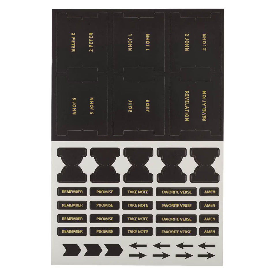 Black and Gold Peel-and-Stick Bible Indexing Tabs