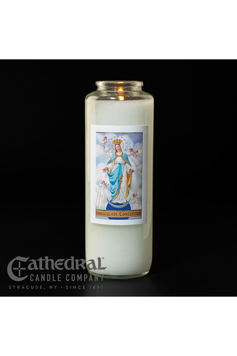 Patron Saint Glass 6 Day Candles - Immaculate Conception by Anchor Christian Distributors