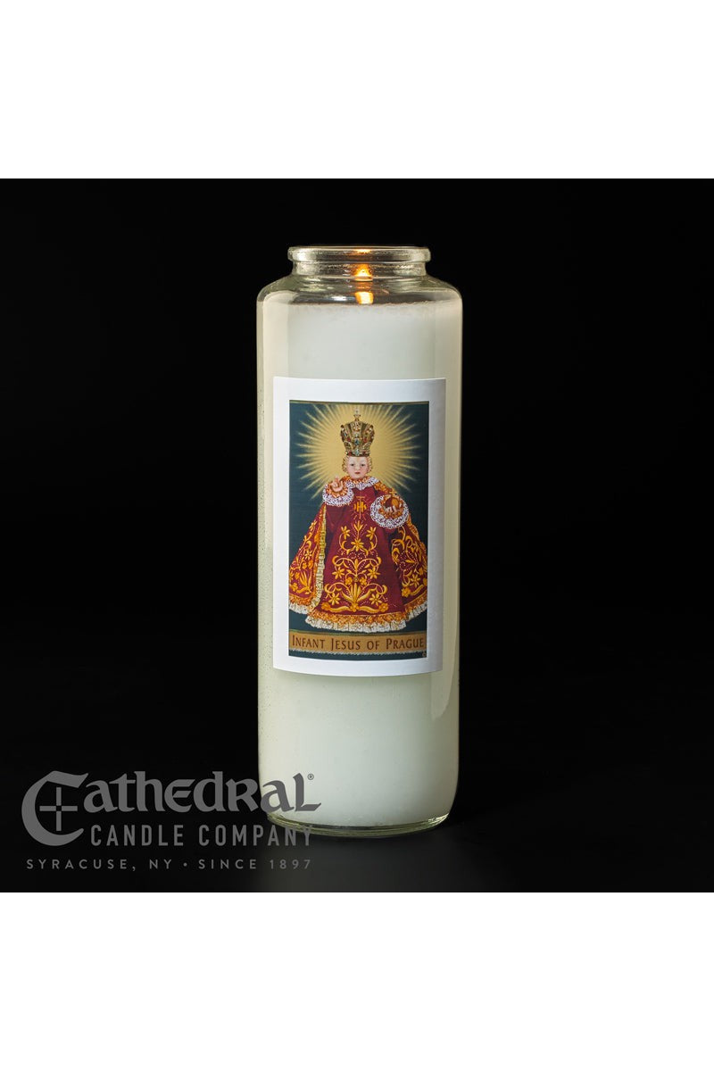 Patron Saint Glass 6 Day Candles - Infant Jesus of Prague by Anchor Christian Distributors
